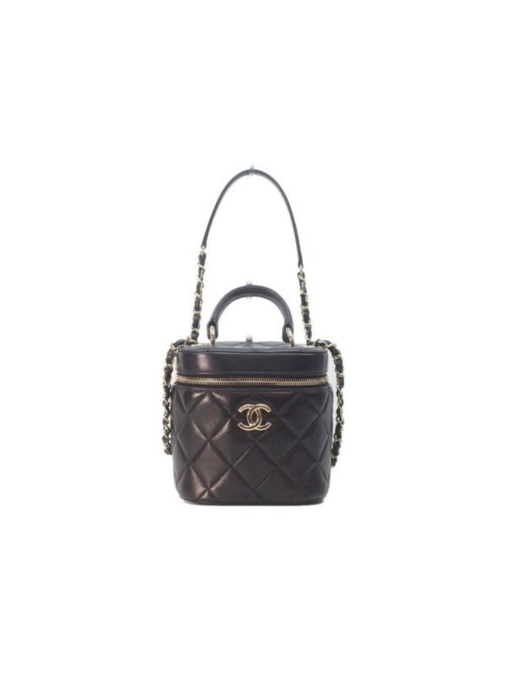 Chanel Black Gold Lamb Trendy CC 2-Way Vanity